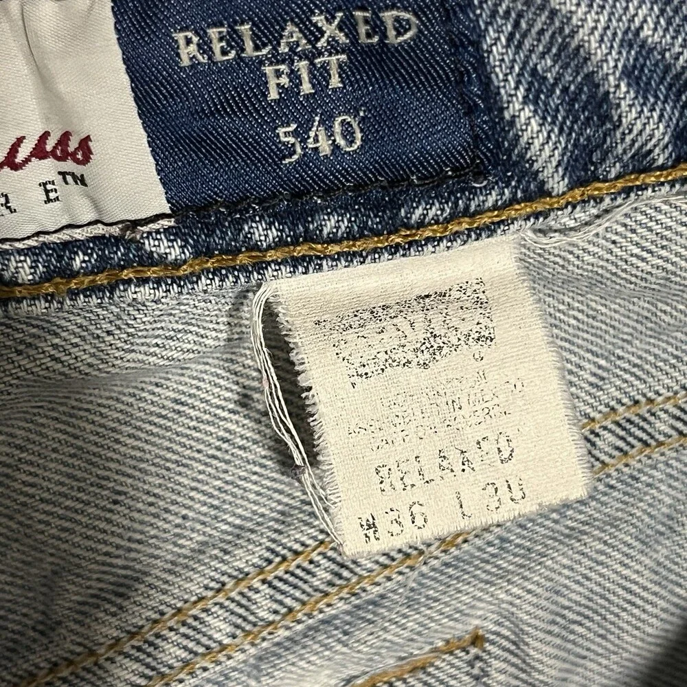 Levis Orange Tab Jeans Vintage USA Made 36x30 Denim Straight Leg Relaxed 1990s